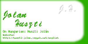 jolan huszti business card