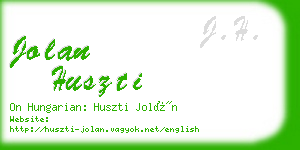 jolan huszti business card